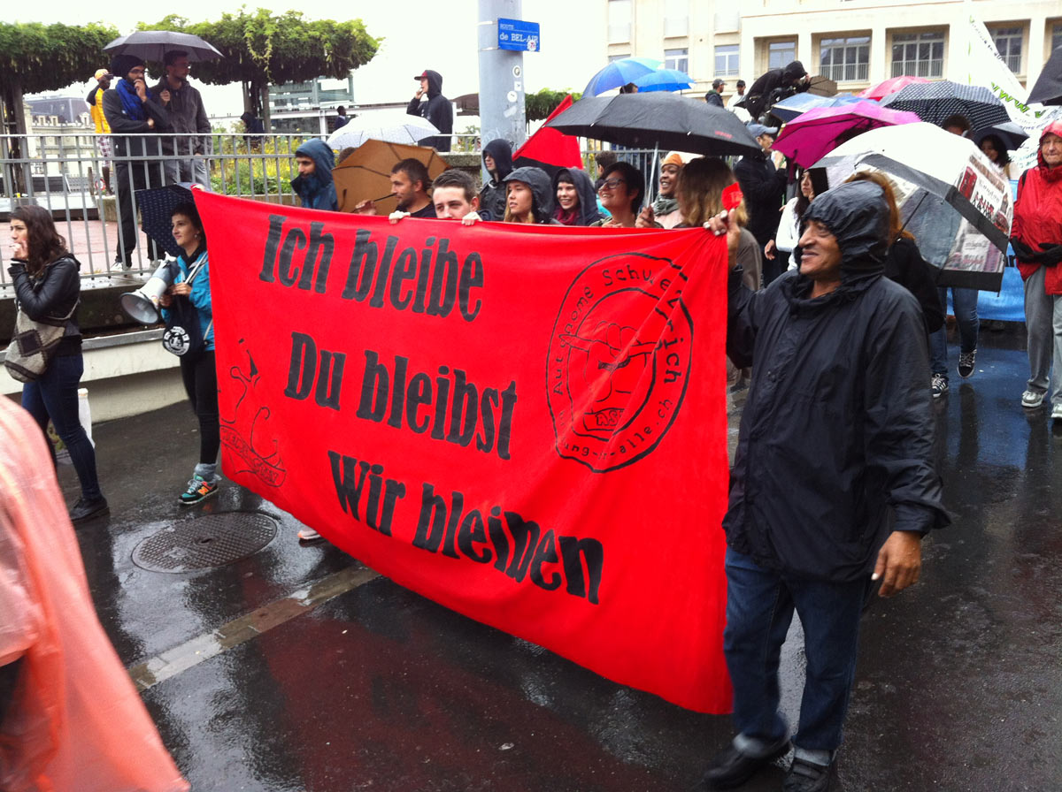 Manifestation contre les Renvoie de Dublin, à Lausanne