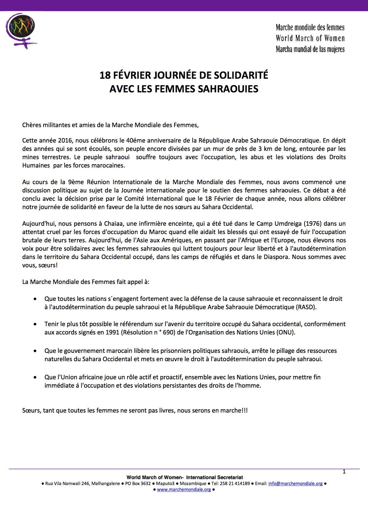 femmes sahraouries text