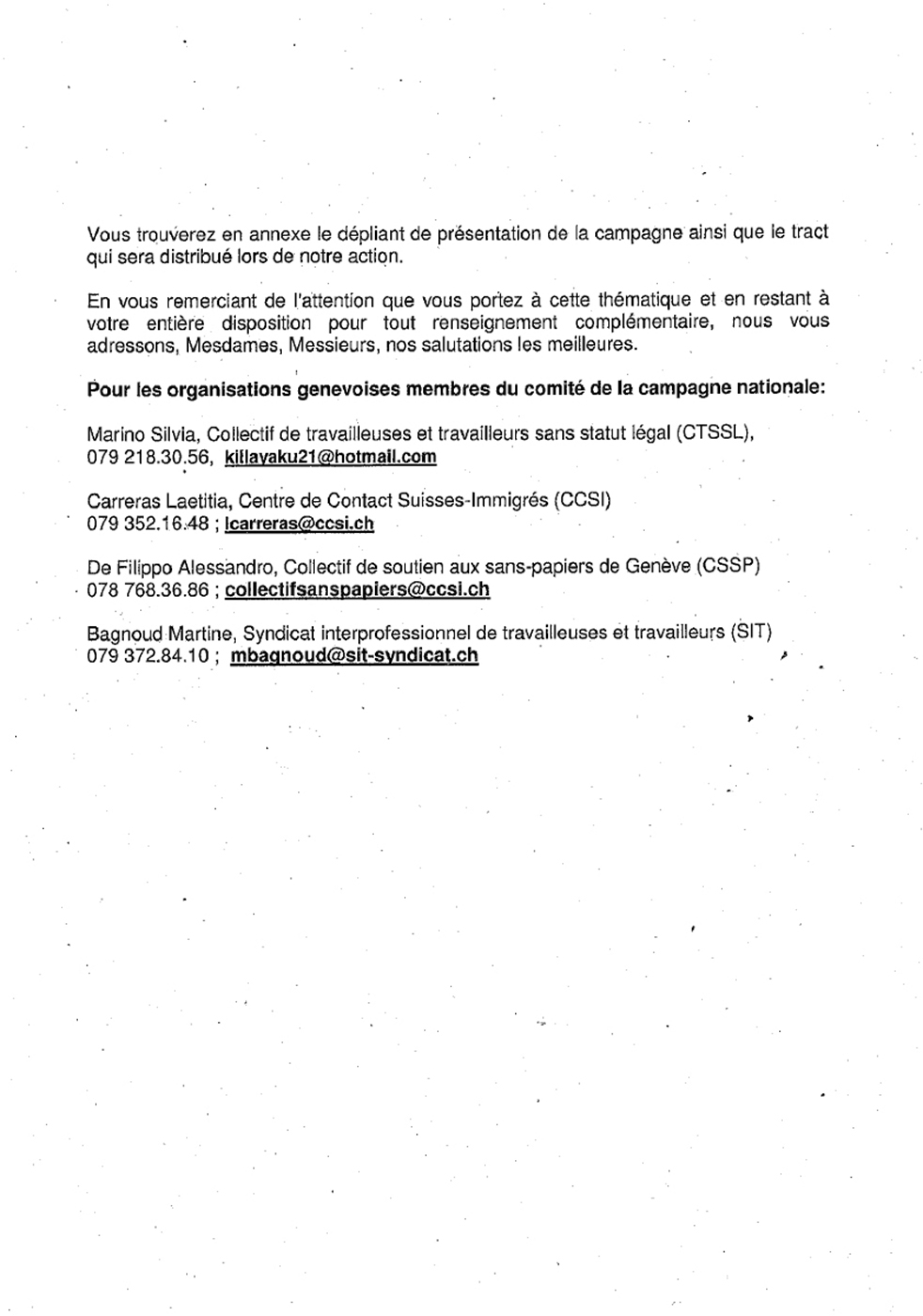 Campagne nationales - Aucune employée de maison n'est ilegale